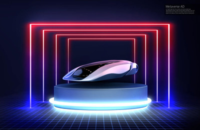 未来概念飞行器交通工具海报设计模板 (psd)