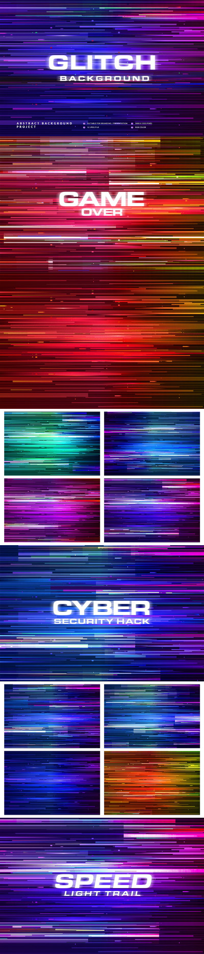 高品质的时尚绚丽故障高级鸡背景底纹纹理集合