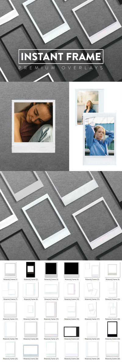 30个高品质的底片拍立得照片海报边框背景底纹纹理集合