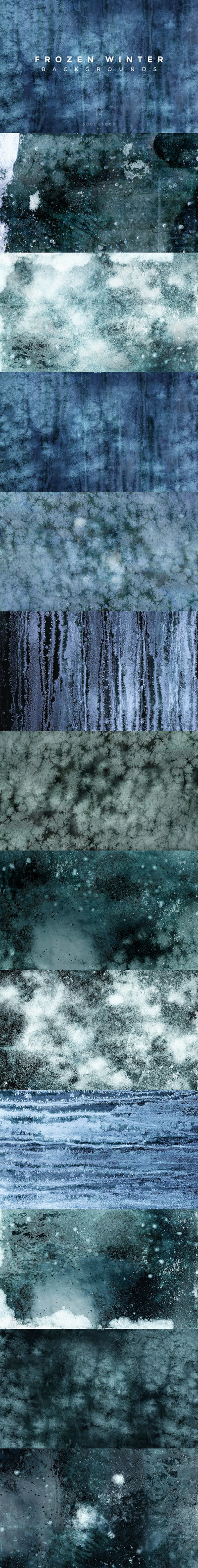高品质的时尚高端冬天冰冻背景底纹纹理集合