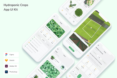水培作物 App UI Kit (FIG,PSD,SKETCH,XD)