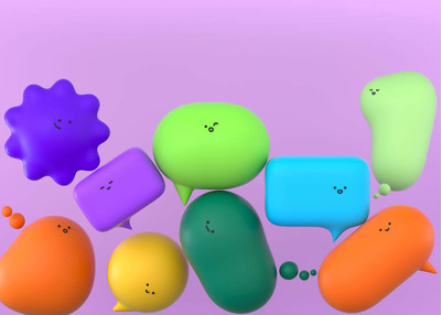 可爱表情3D形状元素背景图片素材 (jpg)