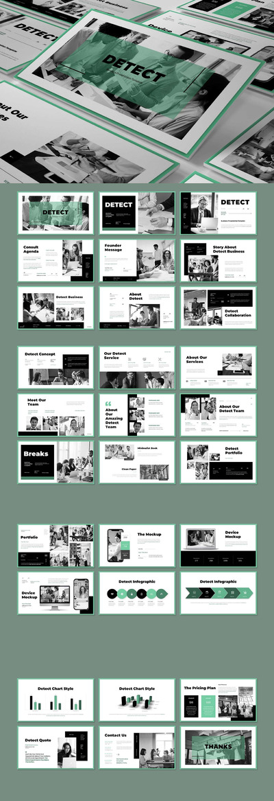 高品质的时尚高端清新优雅多用途的业务演示powerpoint幻灯片演示模板（pptx）