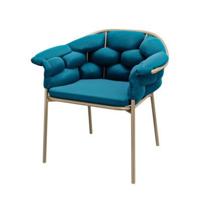 Eleonor金属框架蓝绿色软垫扶手沙发椅3D模型（OBJ,FBX,MAX）