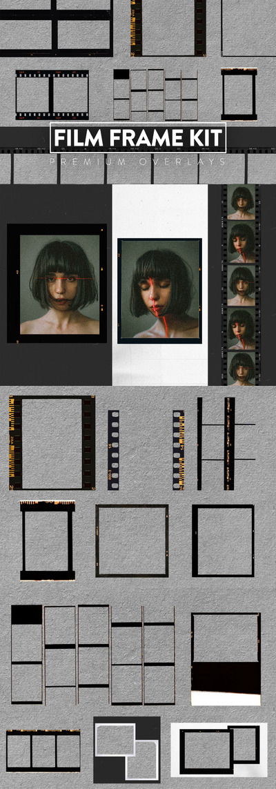 30个高品质的照片底片胶片负片拍立得海报边框背景底纹纹理集合