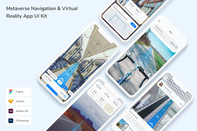 虚拟空间 导航&虚拟现实 App UI Kit (FIG,PSD,SKETCH,XD)