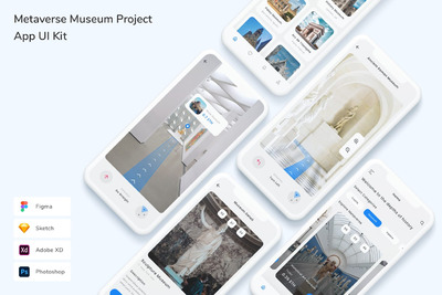 虚拟空间博物馆 App UI Kit (FIG,PSD,SKETCH,XD)
