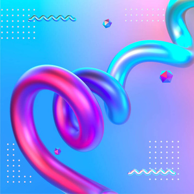 渐变卷曲几何形状背景图片素材 (jpg)