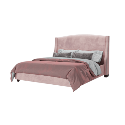 Patricia浪漫肉粉色布艺床3D模型（OBJ,FBX,MAX）