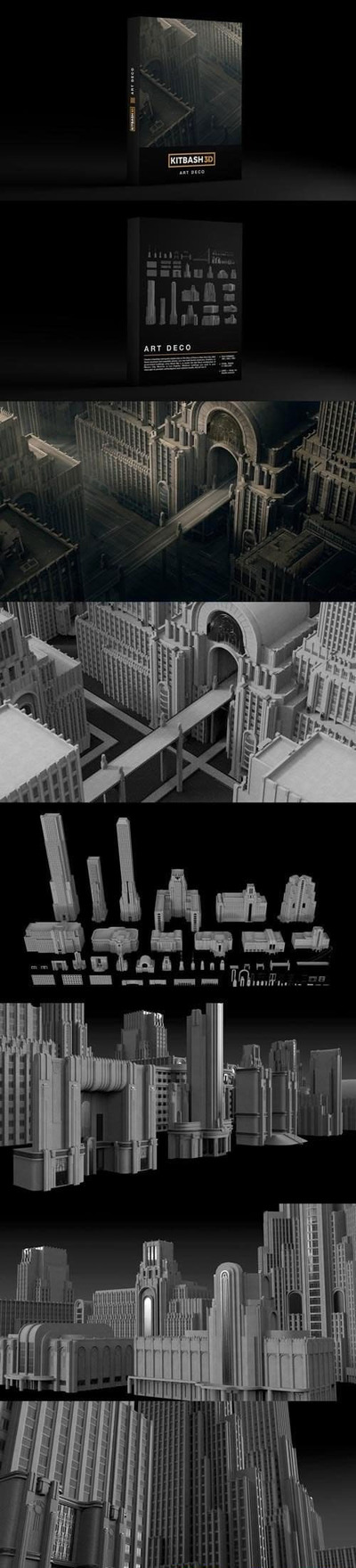城市历史建筑艺术建筑场景3D模型套装下载（fbx,max,obj）