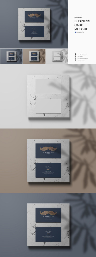 商务名片展示场景样机(PSD,JPG,PDF)