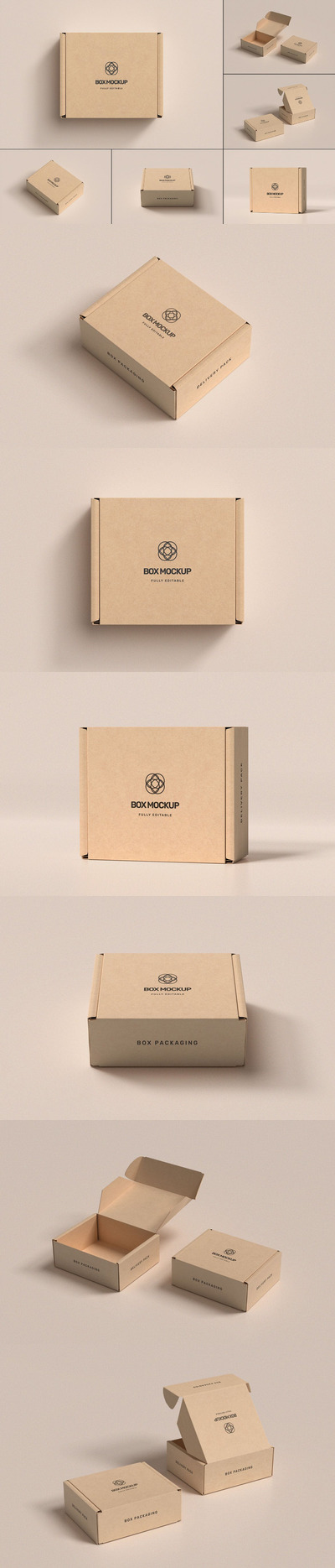 包装纸盒产品样机 (PSD,PDF)