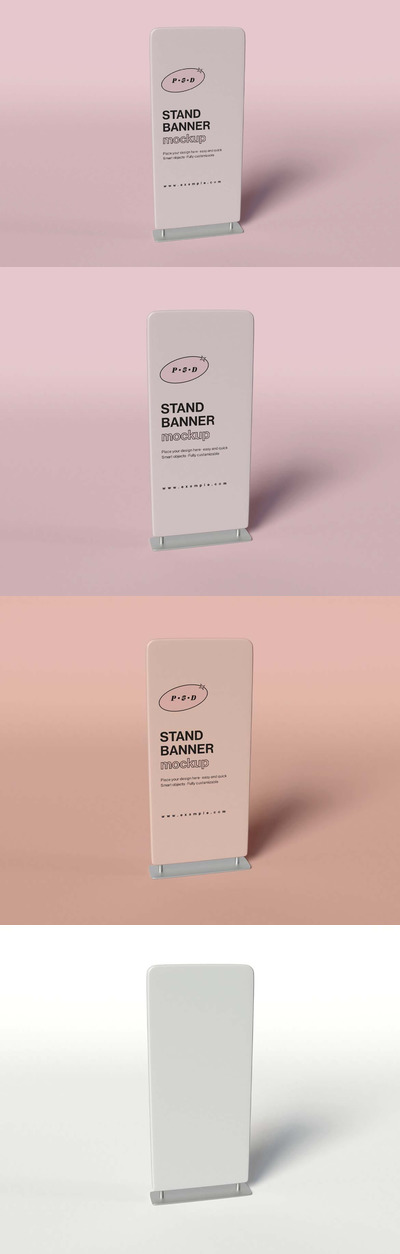 站立的易拉宝横幅样机 (PSD)
