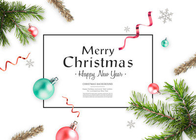 圣诞挂机装饰背景海报设计素材 (psd)