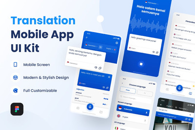 翻译手机 App UI Kit (FIG)