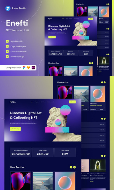 派洛斯工作室 NFT 网站 UI Kits (FIG)