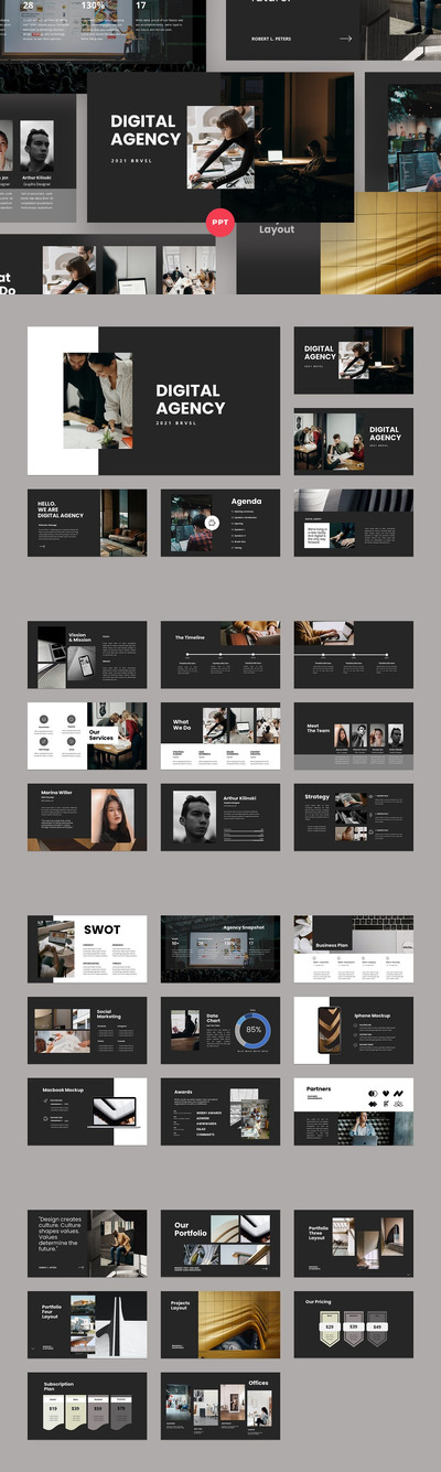 时尚高端专业的高品质多用途商业商务powerpoint幻灯片演示模板（pptx）