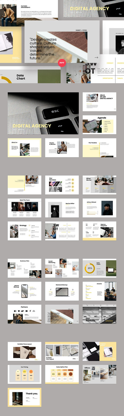 高品质的时尚高端专业的高品质powerpoint幻灯片演示模板（pptx）