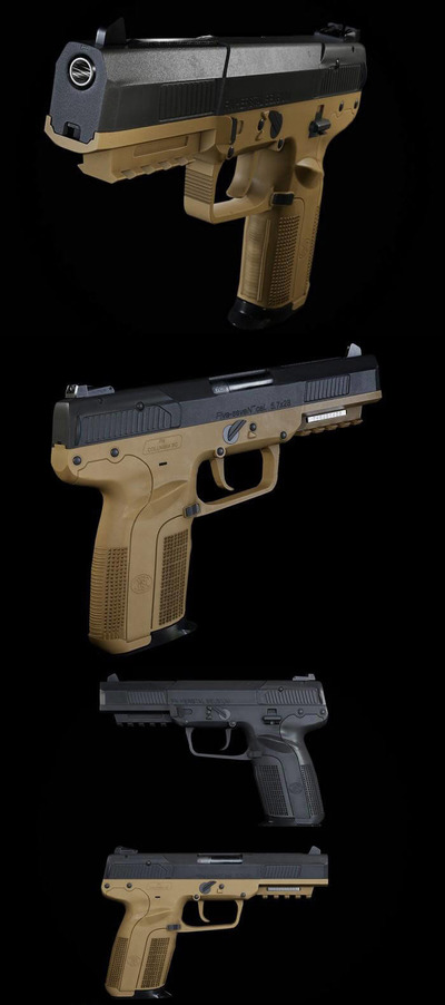 FN Five-seveN半自动手枪3D模型（OBJ,FBX,MAX）