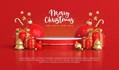 豪华金色装饰品圣诞设计素材[psd]