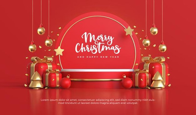 豪华圣诞装饰元素圣诞新年素材[psd]