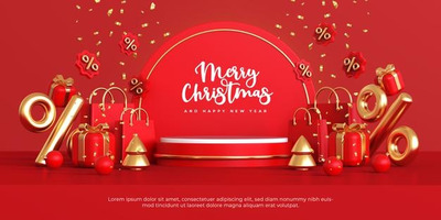 金色豪华装饰元素圣诞设计素材[psd]