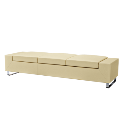 GoBeyond三人杏色无靠背沙发3D模型（OBJ,FBX,MAX）