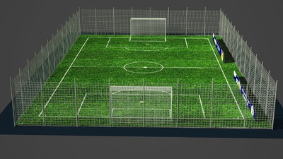 小型足球场3D模型下载（C4D,OBJ,USDA）