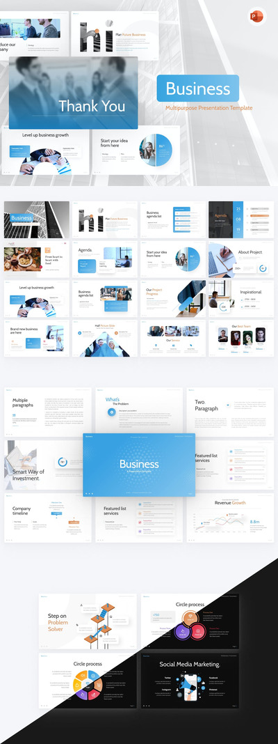 时尚高端简约清新多用途的高品质商业商务powerpoint幻灯片演示模板（pptx）