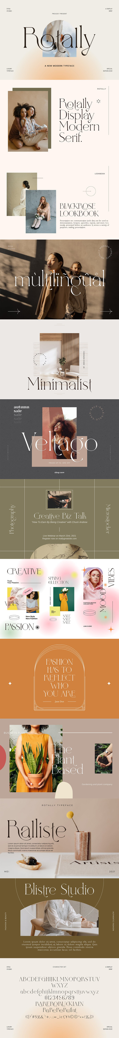 清新时尚高端优雅多用途的高品质rotally英文字体设计