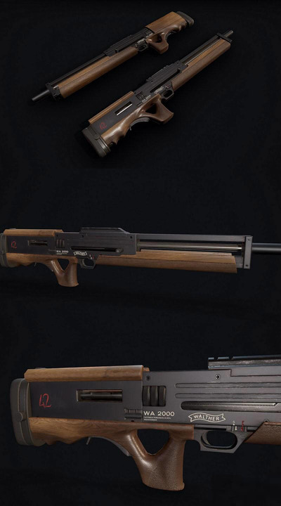 瓦尔特WA2000狙击步枪3D模型（OBJ,FBX,MAX）