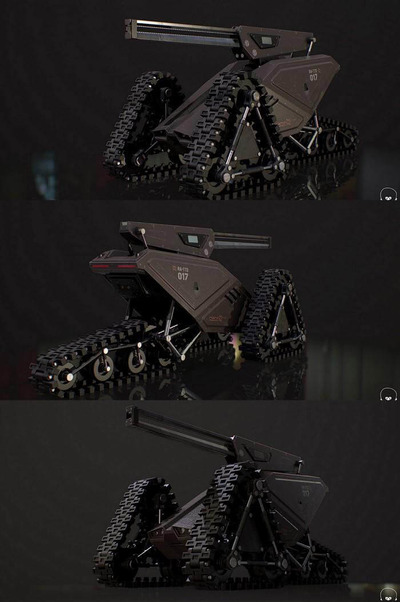 RA-TTD配备轨道炮的履带式反坦克无人机3D模型（OBJ,FBX,MAX）