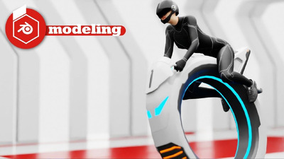 Blender科幻风格独轮骑行车3D建模教程+工程文件免费下载（ blend）