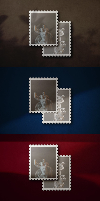 高端复古邮票模型(PSD)