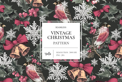 高端时尚圣诞节新年无缝背景底纹纹理集合