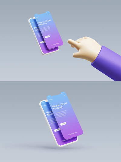 高品质的时尚高端清新优雅可爱的iPhone APP UI样机展示模型mockups