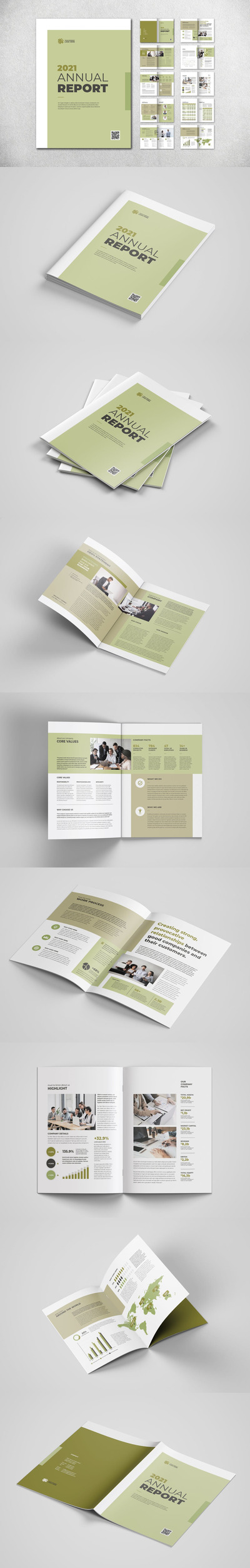 高品质的时尚高端多用途年度报告品牌手册设计模板