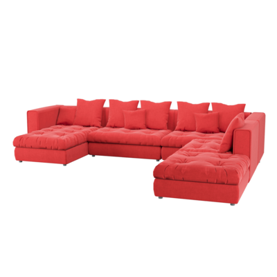 Vegas红色转角沙发3D模型（OBJ,FBX,MAX）