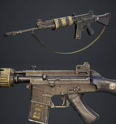 FNCAL突击步枪3D模型（OBJ,FBX,MAX）