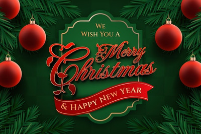 圣诞节背景与文本效果矢量素材[AI,EPS]