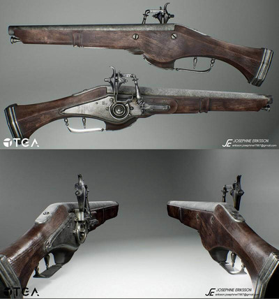 簧轮枪3D模型（OBJ,FBX,MAX）