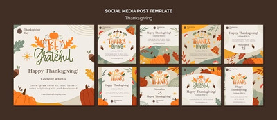 秋季感恩节Instagram社交贴图素材[PSD]