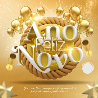 3D渲染金色气球新年设计素材[PSD]