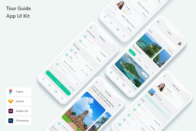 导游 App UI Kit (FIG,PSD,SKETCH,XD)