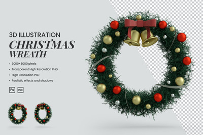 圣诞节3D花环图形下载（PNG,PSD）