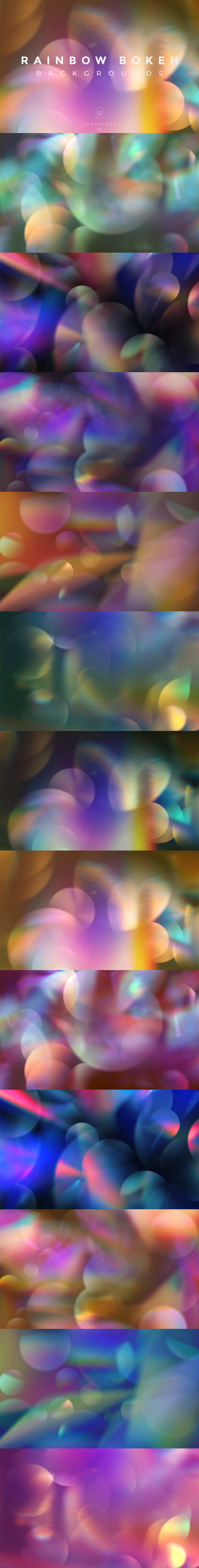 12个彩虹波基背景 (JPG)
