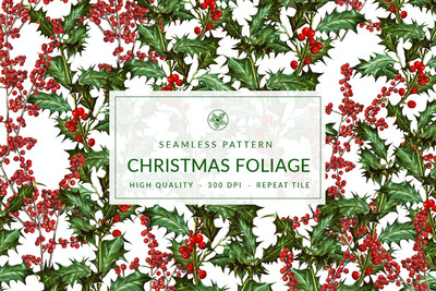 圣诞节无缝花卉元素 (JPG)