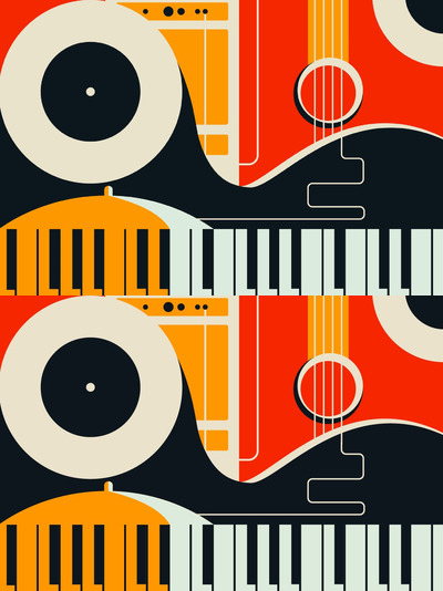 爵士音乐风格图形设计图案 (EPS,JPG,PNG)