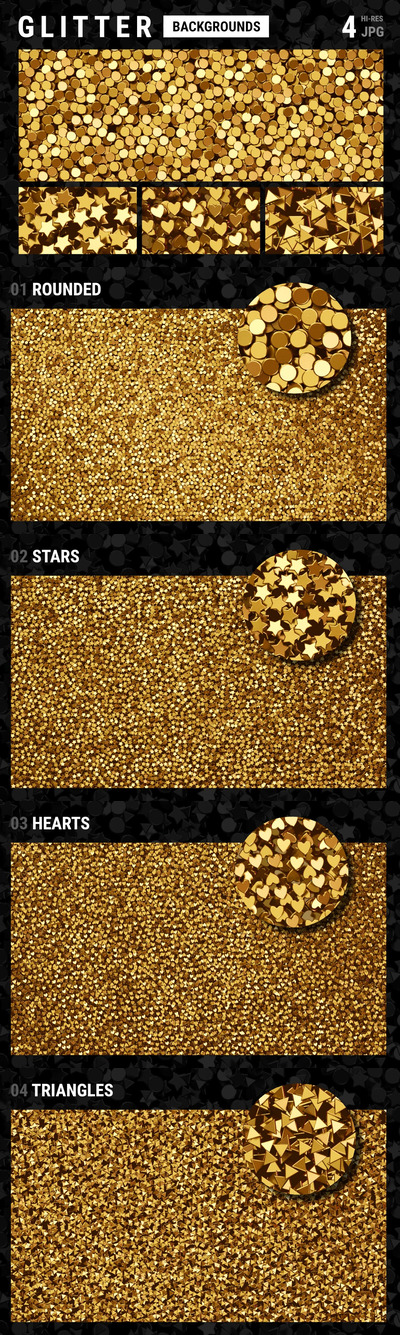 不同金色闪光纹理的集合 (JPG)