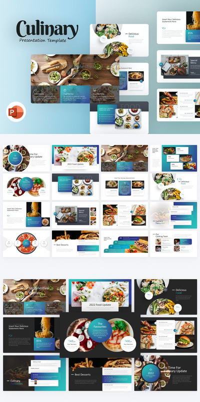 高品质的餐厅饭店演示powerpoint幻灯片演示模板（pptx）